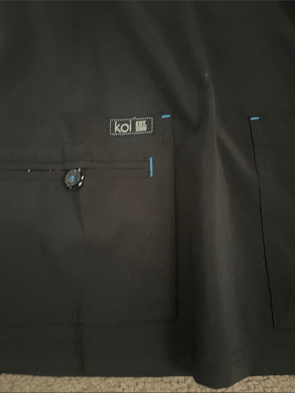 Koi Women's Black Scrub Top & Pants Set New! Size Small - Picture 3 of 6
